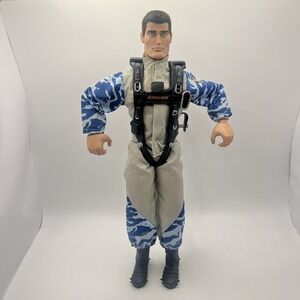 Vintage 1996 Action Man Sky Diver 12" Hasbro Figure Blue Camo